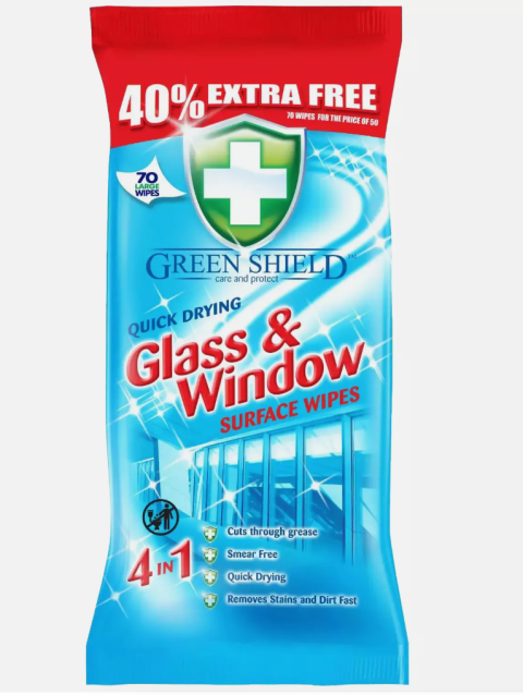 Glass & Window Surface Cleaning Wipes Dirt Cleaner 70S